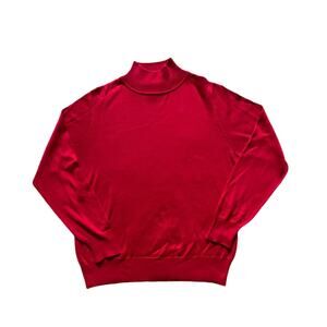 Composition Womens/Teen 100% Silk Red Mock Neck Sweater Medium Vintage